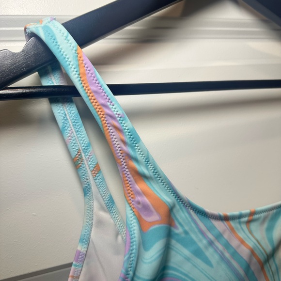 Victoria’s Secret PINK One Piece Swimsuit Medium Teal Pink Swirl - Picture 4 of 11